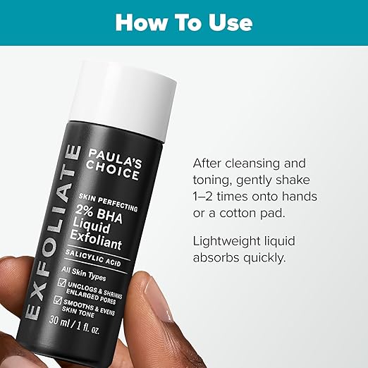 Paula's Choice SKIN PERFECTING 2% BHA Liquid Salicylic Acid Exfoliant-Facial Exfoliant for Enlarged Pores, Wrinkles & Fine Lines, Suitable for Blackhead-Prone Skin, Fragrance-Free