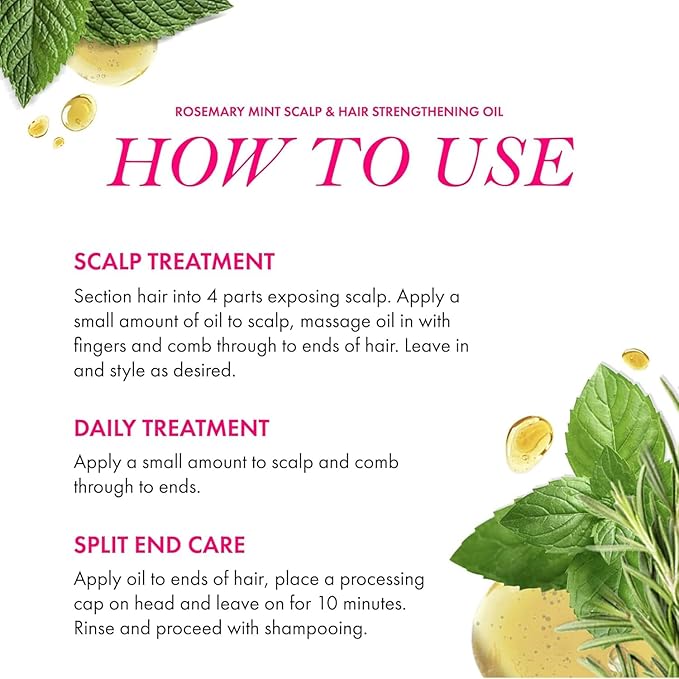 Mielle Organics Rosemary Mint Scalp & Hair Strengthening Oil for All Hair Types (2 Fl Oz)