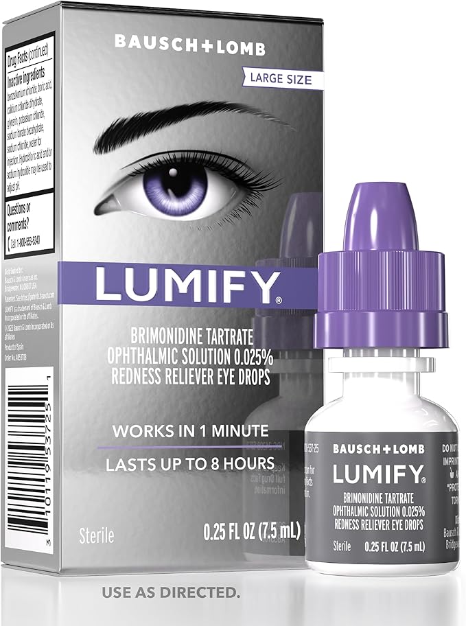 LUMIFY Redness Reliever Eye Drops, For Whiter & Brighter Looking Eyes, 0.25 Fl Oz (7.5 mL)