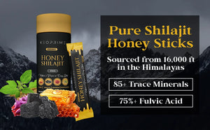 Pure Himalayan Shilajit Honey Sticks with Saffron, Ashwagandha, 85 Trace Mineral
